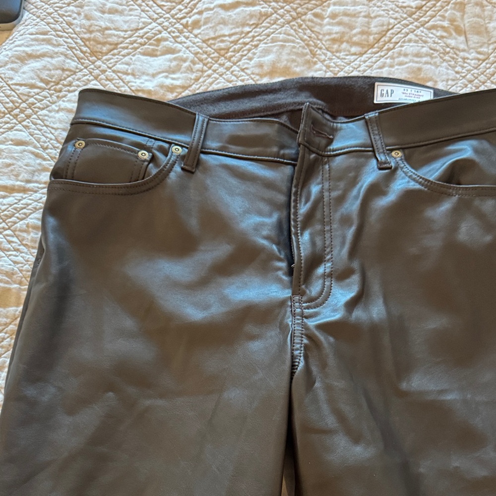 GAP women  Dark Brown Slim Jeans in vegan leather